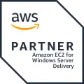 This image is an aws partner certification for aws amazon ec2 for windows server delivery.