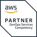 AWS Partner Certification for devops services competency is represented by this graphic.
