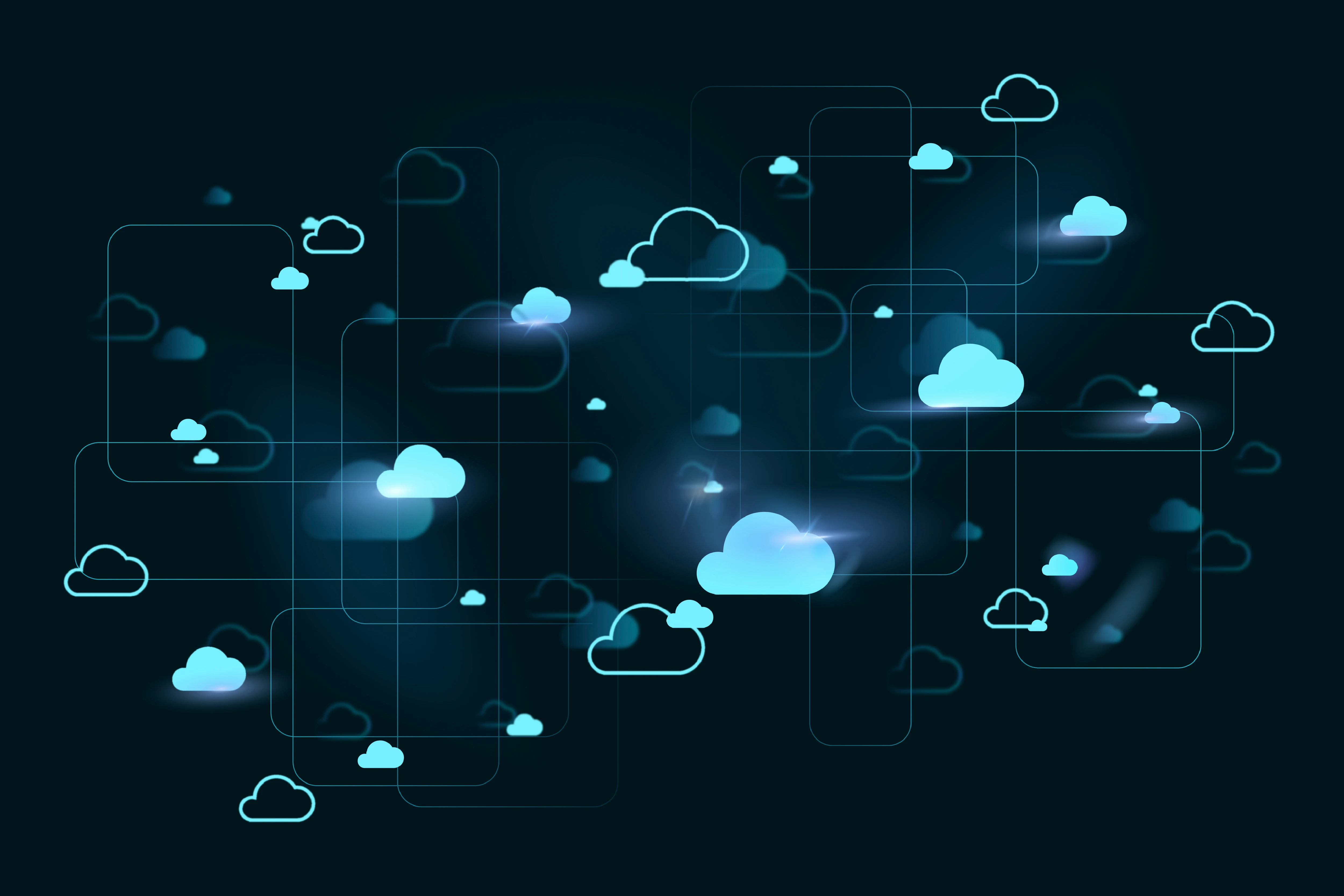An image with multi cloud and hybrid cloud representation.